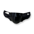 Black motorcycle front fairing panel with headlight and indicator cutouts