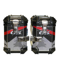 LGP Premium Aluminium GS Graphics 38L Panniers – Pair with Brackets (Black/Red)