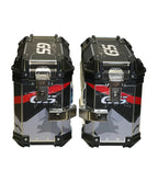 LGP Premium Aluminium GS Graphics 38L Panniers – Pair with Brackets (Black/Red)