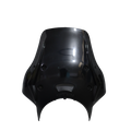 black motorcycle headlight fairing cowl with glossy finish, front view