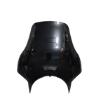 black motorcycle headlight fairing cowl with glossy finish, front view
