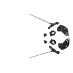 Motorcycle windshield mounting hardware kit with metal rods and black brackets