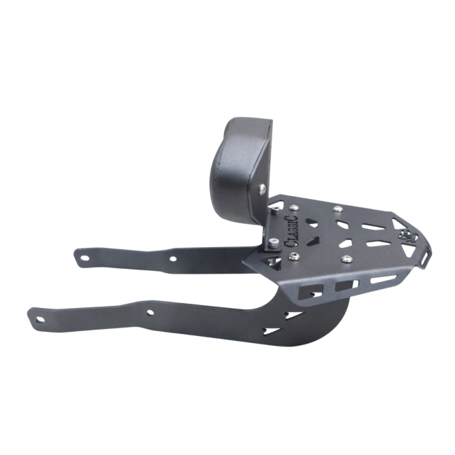 CNC Carrier Plate with Backrest for Royal Enfield Goan Classic 350 Luggage Rack Accessory - Moto Modz