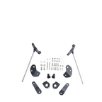 Motorcycle windshield mounting hardware set with brackets, bolts, and clamps