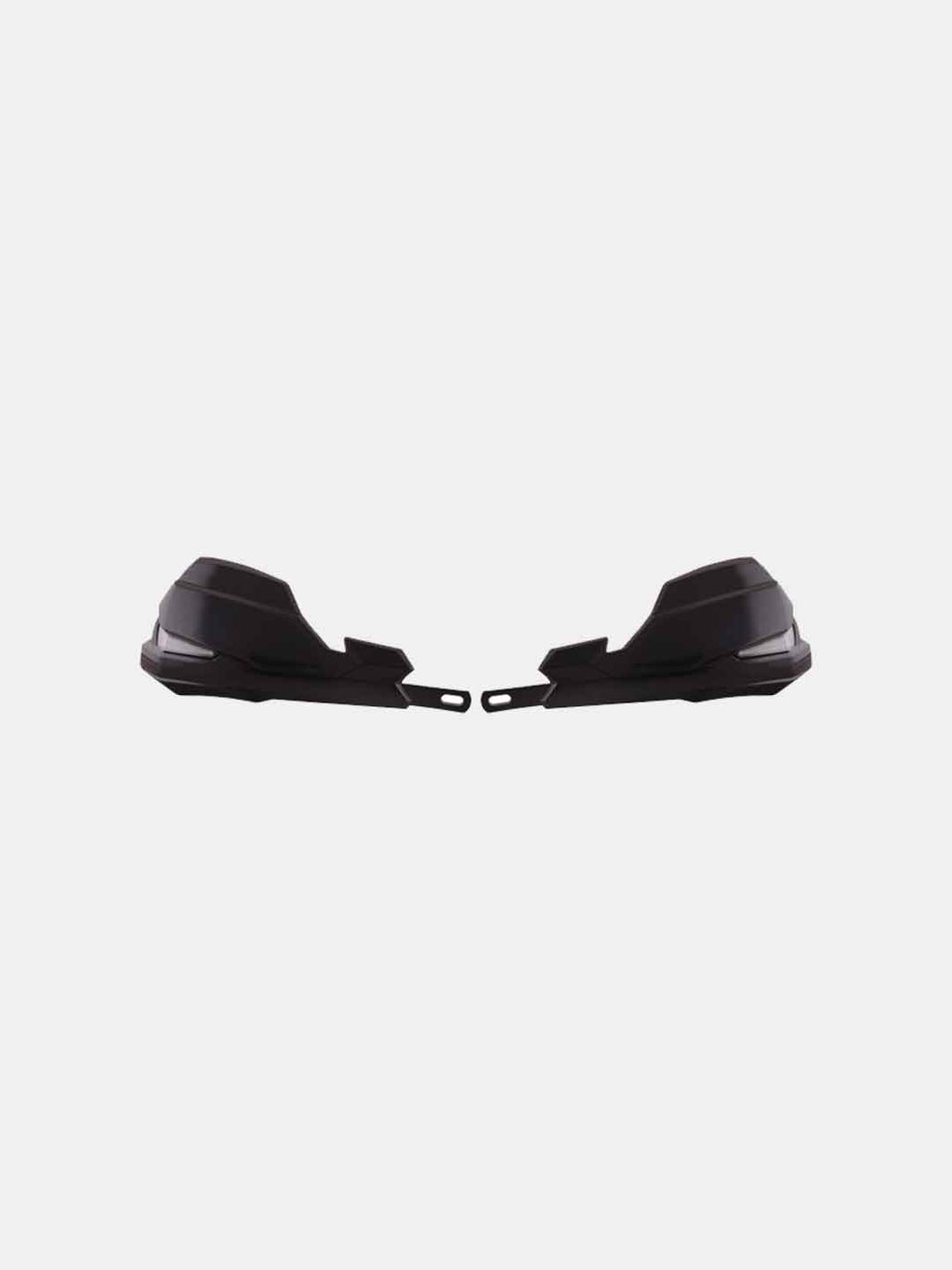 Black motorcycle hand guards set on white background