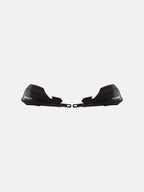 Black motorcycle hand guards set on white background