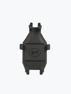 Black HJG plastic motorcycle accessory part with mounting clips on a white background