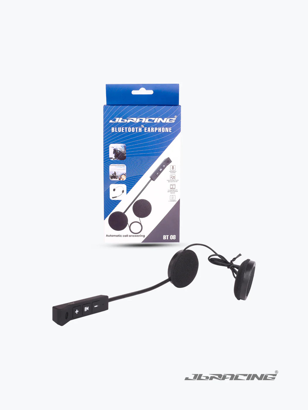 Bluetooth earphone headset with microphone for motorcycle helmets, JLBRACING BT 08