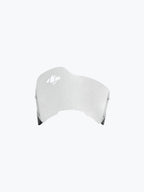 Motorcycle clear windscreen with metal fasteners on white background
