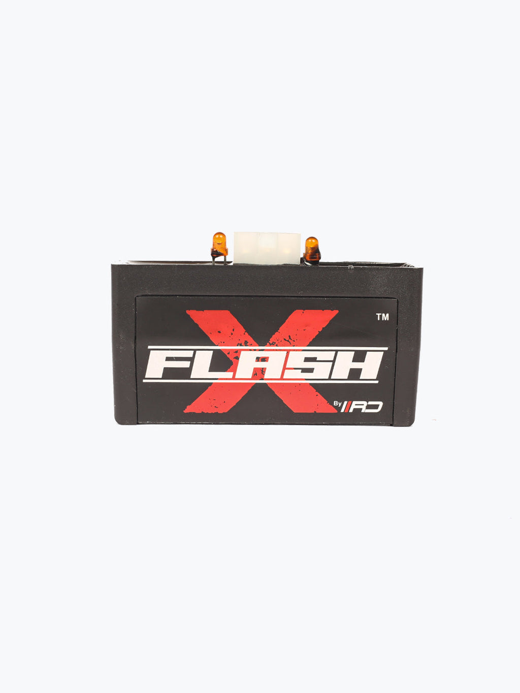 Motorcycle Flash X LED flasher relay unit with black casing and red X logo