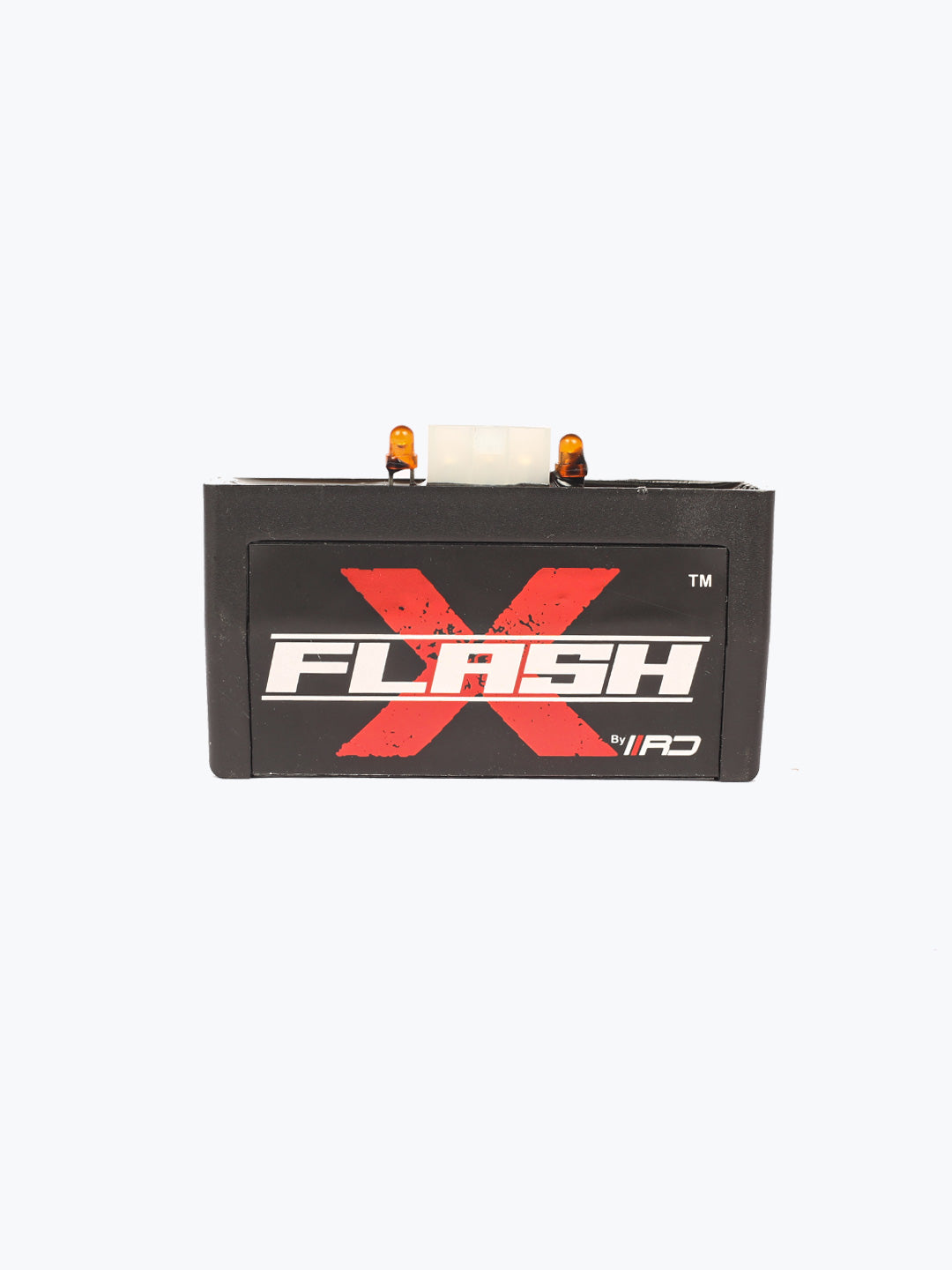 Motorcycle Flash X LED flasher relay unit with black casing and red X logo