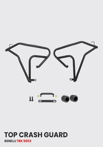 Top Crash Guard with 2 Metal Sliders for Benelli TRK 502 X, Black Matt – SB 756 / Ht Exhaust