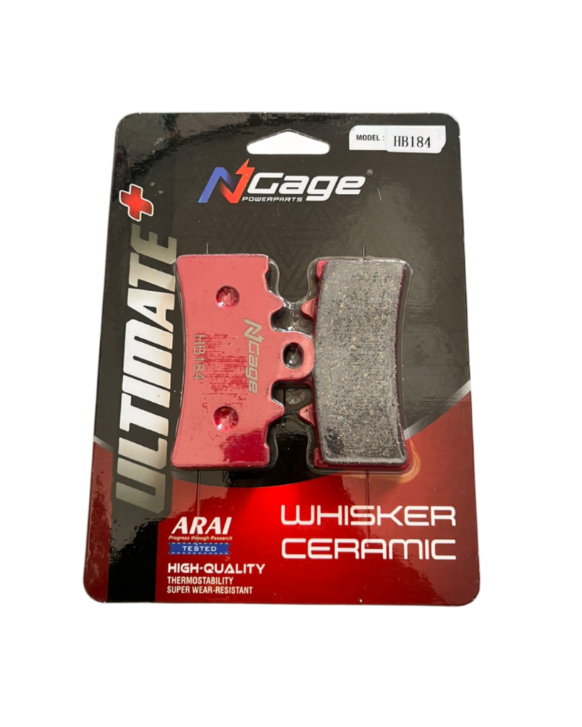 Ntgape HB184 whisker ceramic brake pad for motorcycles in retail packaging