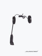 Motorcycle helmet Bluetooth intercom headset with microphone and speakers on white background