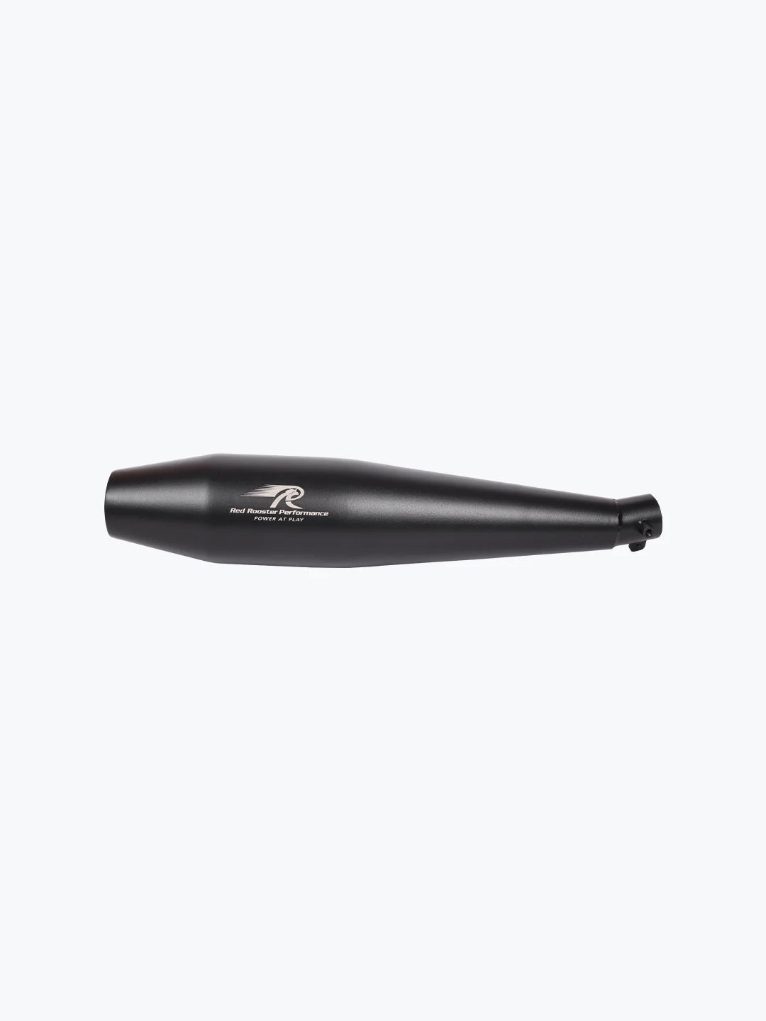 Matte black motorcycle exhaust silencer muffler isolated on white background
