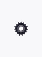 Motorcycle front sprocket with 15 teeth and 520 pitch on white background