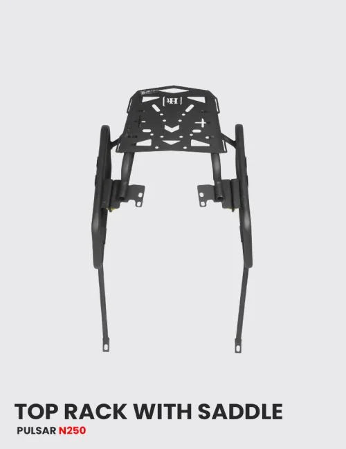 Top Rack with Saddle Stay for N 250 - Black Matte Finish (SB 709 / HT Exhaust)