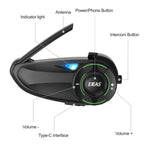 EJEAS Q8 Motorcycle Mesh Intercom – Simultaneous Group Talk for 6 Riders with 1-Year Warranty