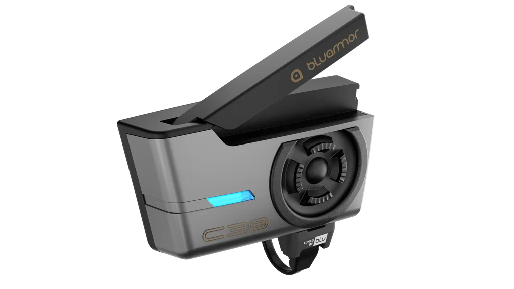 BluArmor C30 Mesh Bluetooth Intercom System — Universal Helmet Compatibility, 1-Year Warranty