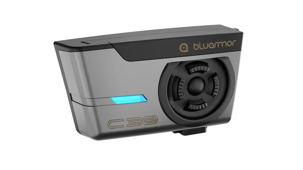 BluArmor C30 Mesh Bluetooth Intercom System — Universal Helmet Compatibility, 1-Year Warranty