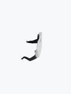 Motorcycle headlight guard with metal bracket on white background