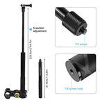 LGP Motorcycle & Bike Handlebar Mount with Invisible Selfie Stick — Adjustable Clamp Holder for GoPro HERO 11/10/9/8 and Insta360, Action Camera Bracket Adapter