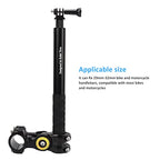 LGP Motorcycle & Bike Handlebar Mount with Invisible Selfie Stick — Adjustable Clamp Holder for GoPro HERO 11/10/9/8 and Insta360, Action Camera Bracket Adapter