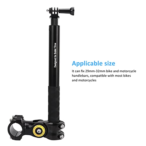 LGP Motorcycle & Bike Handlebar Mount with Invisible Selfie Stick — Adjustable Clamp Holder for GoPro HERO 11/10/9/8 and Insta360, Action Camera Bracket Adapter