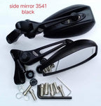 SPIKI Napoleon Ray Mirrors (Pair) – Anti-Glare Oval Mirrors with Short Stems, Shock-Resistant, Universal Fit for Motorcycles & Scooters