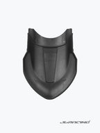 Black motorcycle skid plate with JB Racing logo, durable plastic engine guard