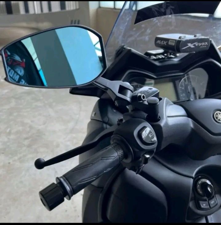 SPIKI Napoleon Ray Mirrors (Pair) – Anti-Glare Oval Mirrors with Short Stems, Shock-Resistant, Universal Fit for Motorcycles & Scooters