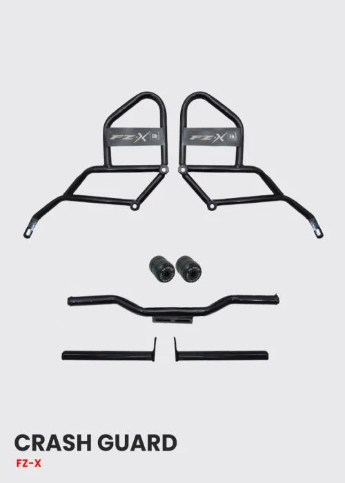 Adventure-Ready Crash Guard for FZ-X with 4 Metal Sliders – SB 647 / Ht Exhaust