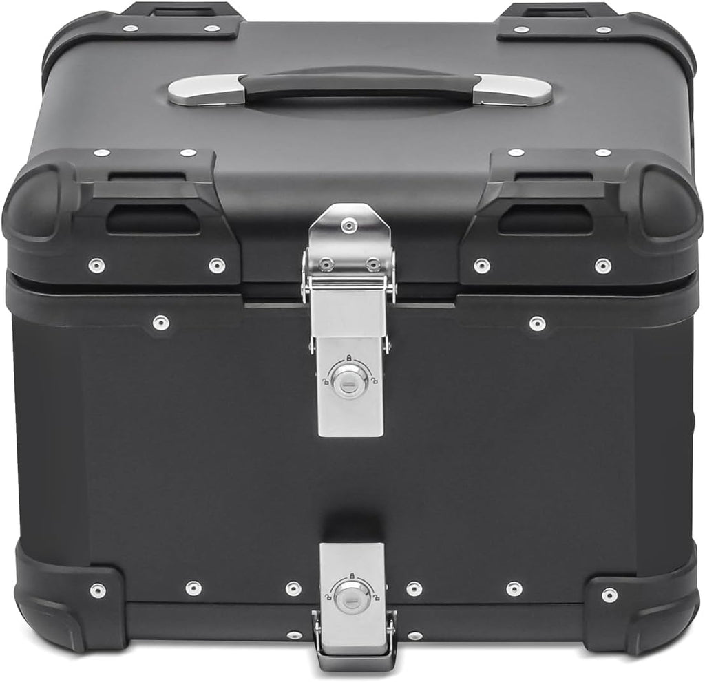 LGP Premium Aluminium Top Case – Nero Edition, Bevelled Corner, 45L Black, Universal Motorcycle Compatibility, 1-Year Warranty