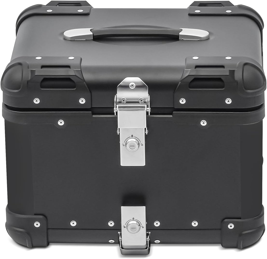 LGP Premium Aluminium Top Case – Nero Edition, Bevelled Corner, 45L Black, Universal Motorcycle Compatibility, 1-Year Warranty