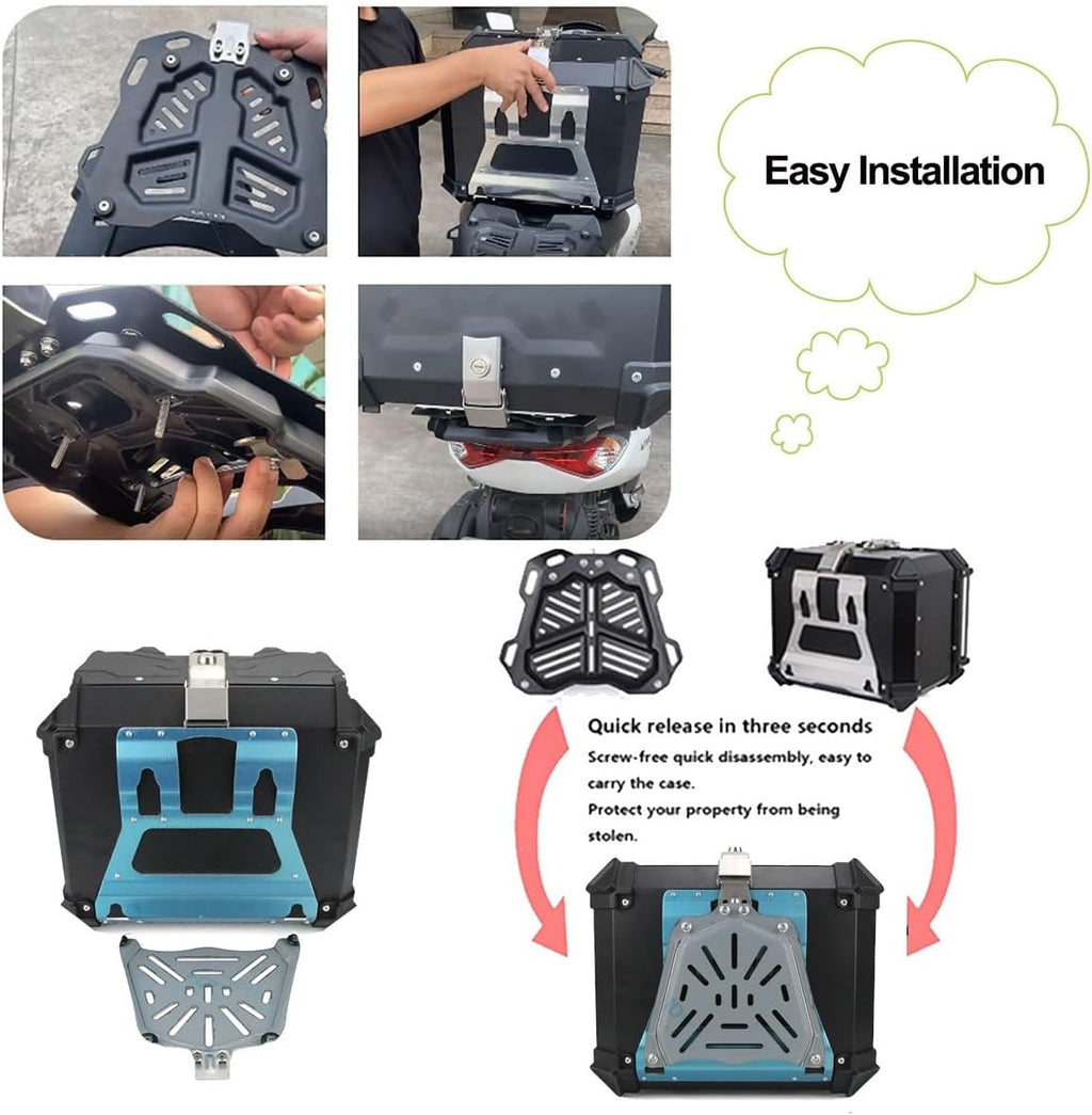 LGP Rainbow Aluminum Top Box – 45L Large Capacity, Universal Fit for All Motorcycles, Premium Color-Plated Finish