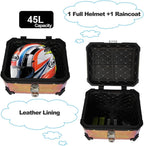 LGP Rainbow Aluminum Top Box – 45L Large Capacity, Universal Fit for All Motorcycles, Premium Color-Plated Finish