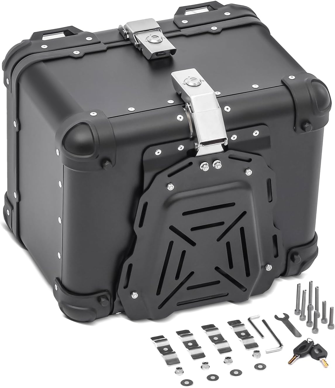 LGP Premium Aluminium Top Case – Nero Edition, Bevelled Corner, 45L Black, Universal Motorcycle Compatibility, 1-Year Warranty