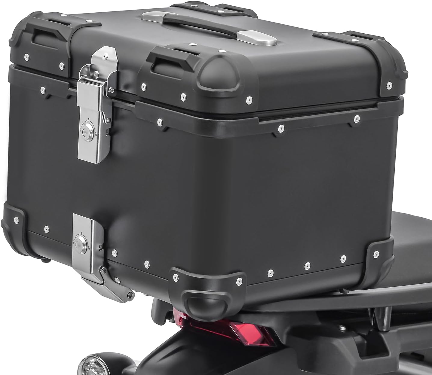 LGP Premium Aluminium Top Case – Nero Edition, Bevelled Corner, 45L Black, Universal Motorcycle Compatibility, 1-Year Warranty
