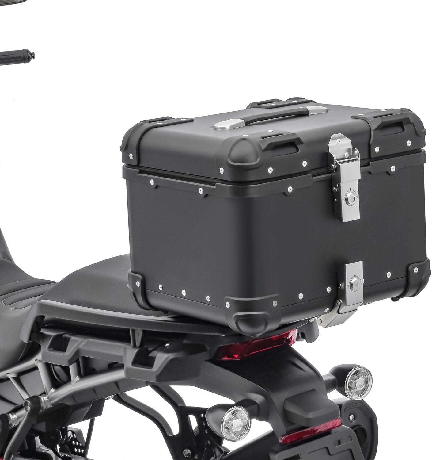 LGP Premium Aluminium Top Case – Nero Edition, Bevelled Corner, 45L Black, Universal Motorcycle Compatibility, 1-Year Warranty