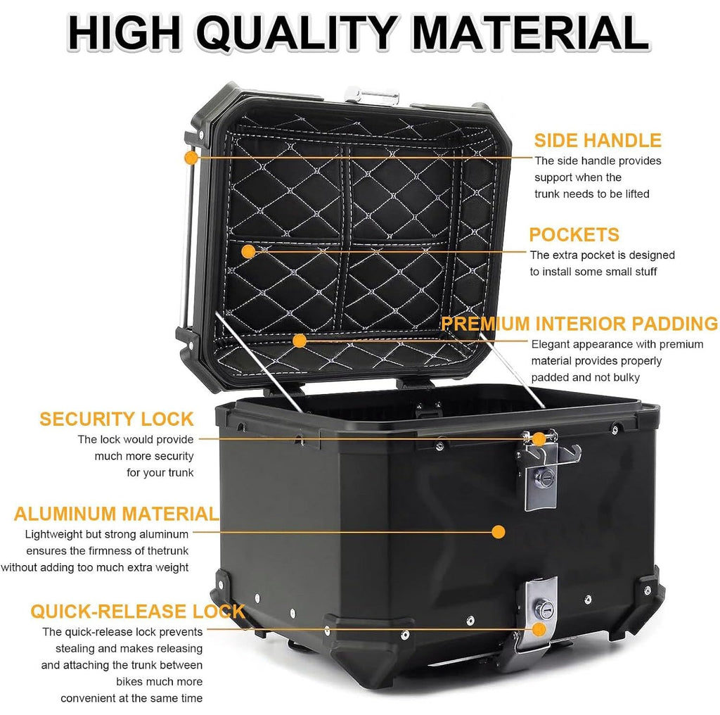 LGP Premium X Aluminium Top Box 45L - Sleek Black Finish