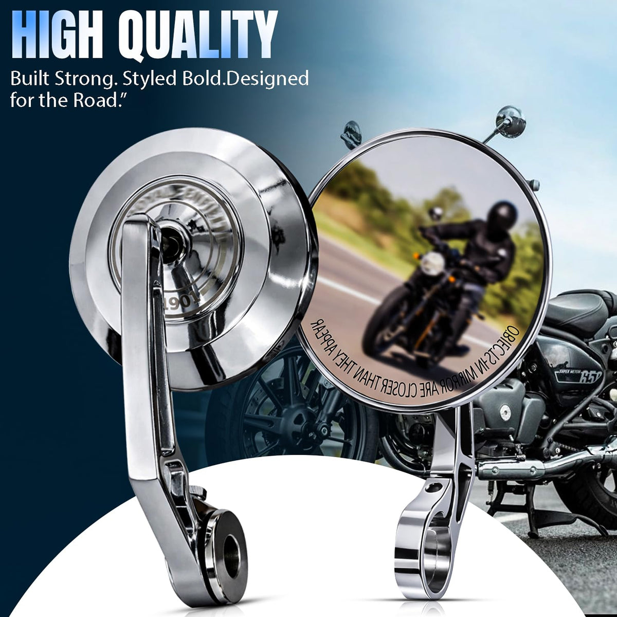 Premium CNC Bar End Mirror for Hunter 350 Meteor 350 Guerrilla 450 Interceptor 650 Continental GT Super Meteor 650 Himalayan - Moto Modz