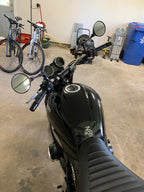 SPIKI CF Touring Mirrors (Pair) - 360-Degree Foldable Rear-View Mirrors for a Wide Field of View - Universal Fit for Most Motorcycles