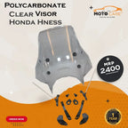 Polycarbonate clear visor for Honda Hness with mounting hardware, price and warranty details.