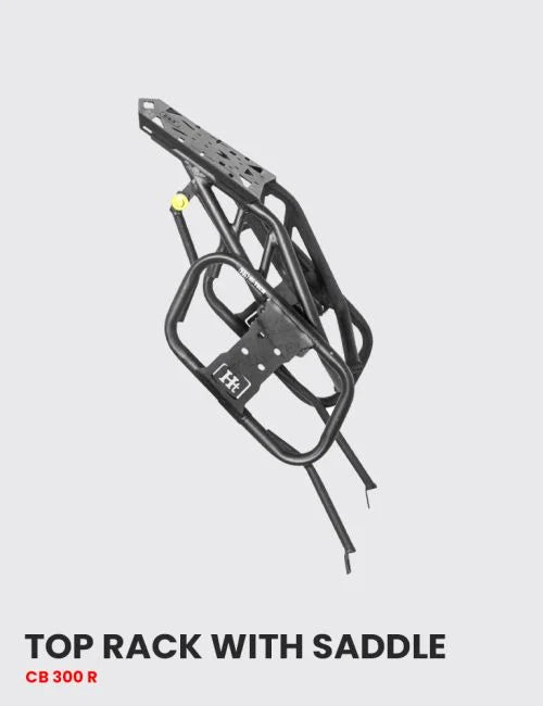 Premium Top Rack with Saddle Stay for CB 300R – Matte Black Finish – SB 759 / HT Exhaust
