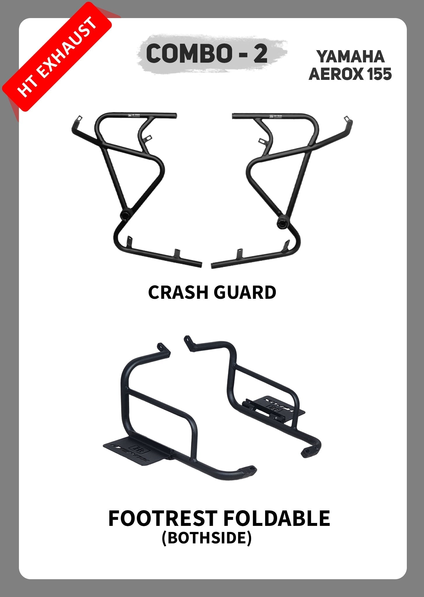AeroX Combo 2: Crash Guard and Foldable Footrest