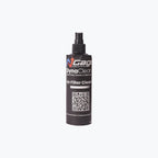 Spray bottle of heavy duty air filter cleaner and degreaser with black label on white background