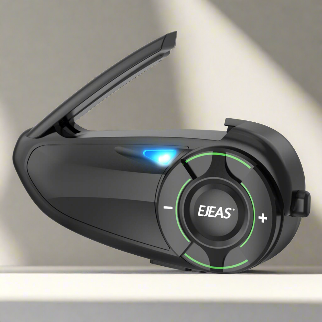 EJEAS Q8 Motorcycle Mesh Intercom – Simultaneous Group Talk for 6 Riders with 1-Year Warranty