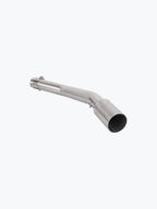 Motorcycle stainless steel exhaust bend pipe on white background