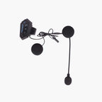 Motorcycle helmet Bluetooth intercom headset with microphone and speakers on white background