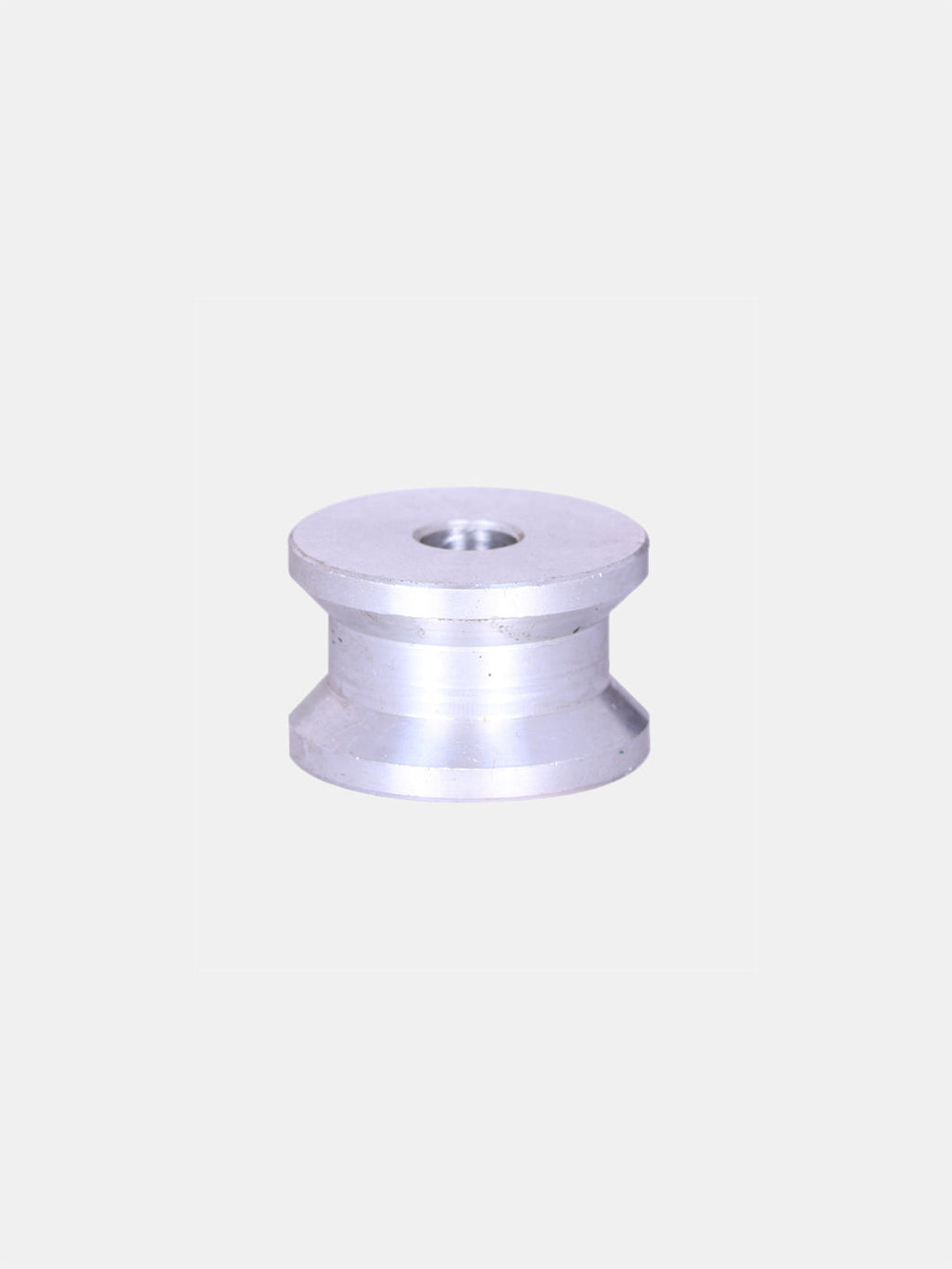 Aluminum motorcycle exhaust bend pipe adapter on white background